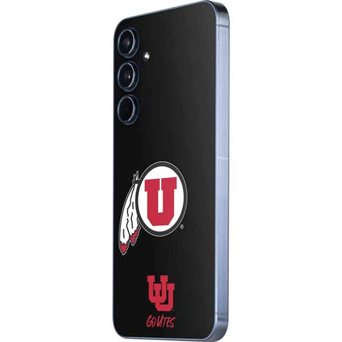 University of Utah Circle and Feather on Black Galaxy A35 5G Skin